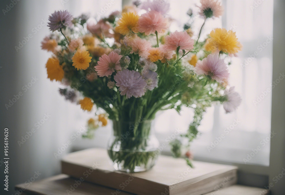 Bouquet of flowers on the table vase flowerspring mood flower Bouquet of flowers on the table vase flowerspring mood flower