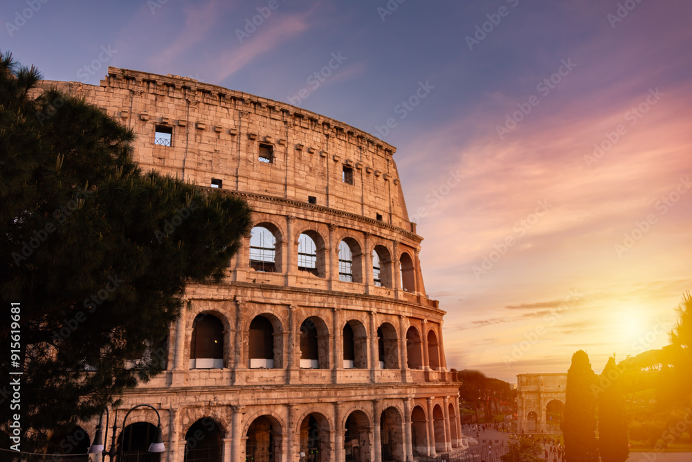 Fototapeta premium Colosseum in Rome, Italy. Famous landmark and travel destination