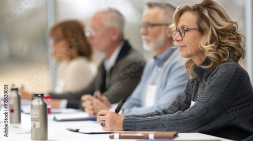 Business Meeting With Diverse Participants in Modern Conference Room