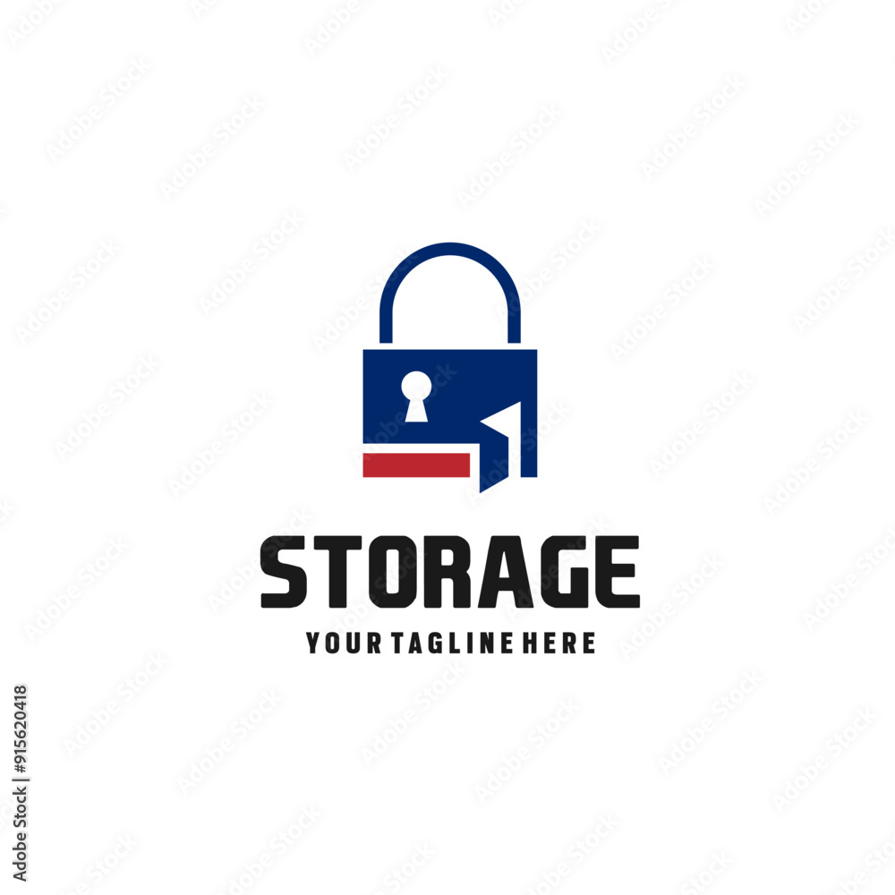 Self storage logo design template. Safe storage garage vector illustration. With concept of padlock and garage symbol combination. Self storage logo design template. Safe storage garage vector illustration. With concept of padlock and garage symbol combination.