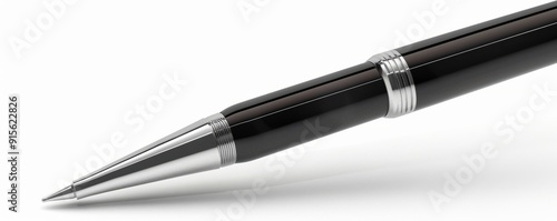 Classic rollerball pen on white background, 4K hyperrealistic photo photo