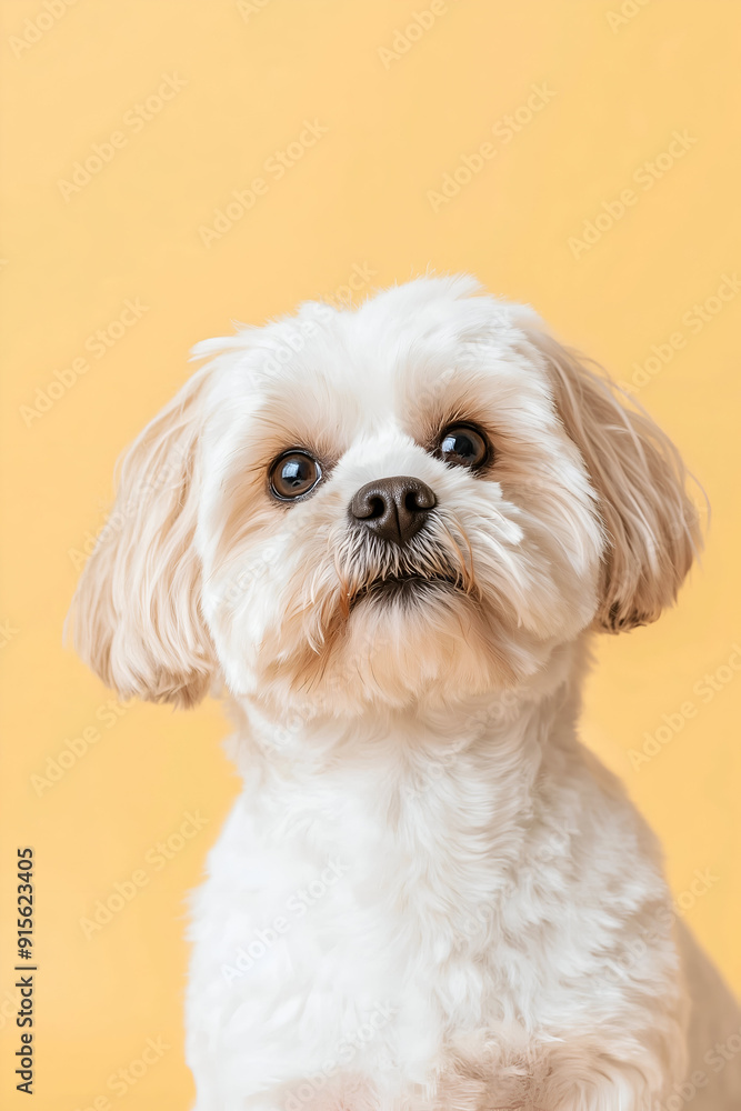Charming Portrait of a Small Fluffy Dog with Curious Eyes and Soft Fur Charming Portrait of a Small Fluffy Dog with Curious Eyes and Soft Fur