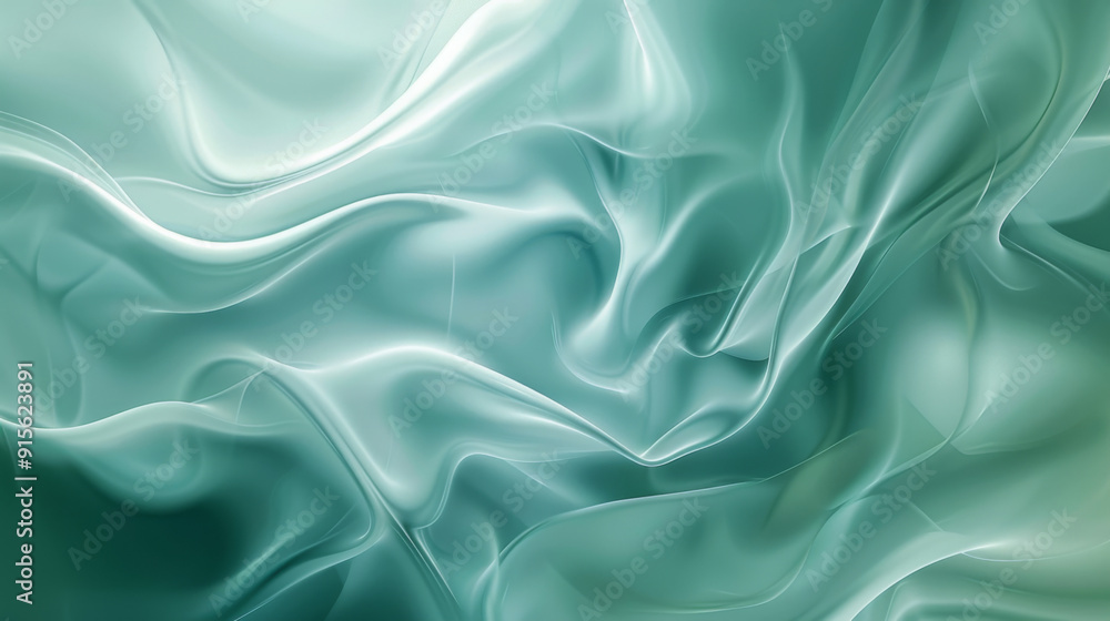 Obraz premium Abstract Teal Background with Flowing Movement, Generative AI Illustration