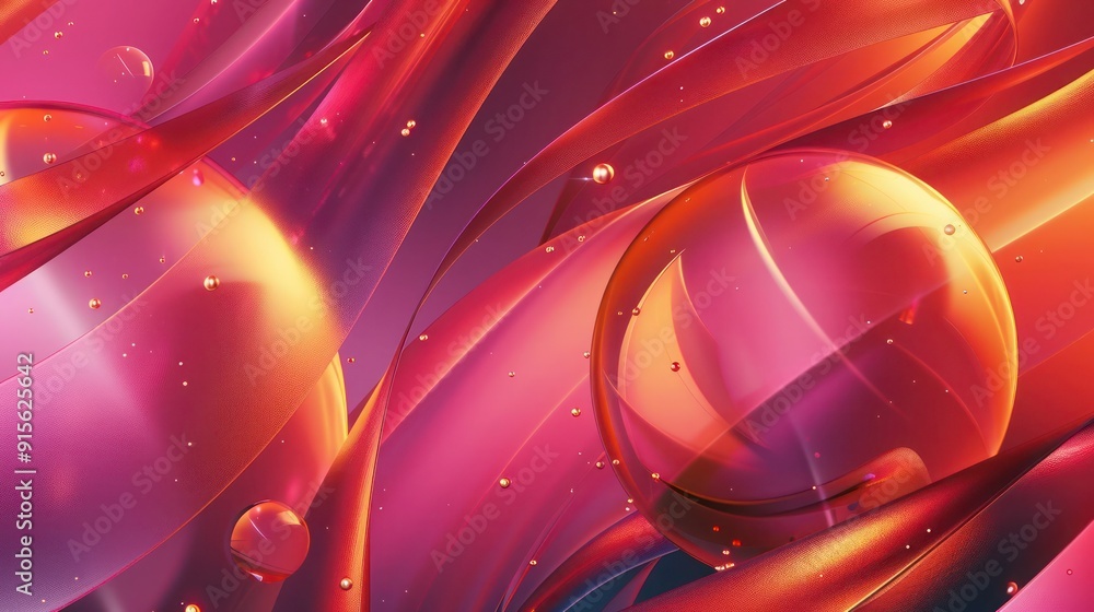 Backdrop Objects : Futuristic abstract backdrop featuring holographic objects in vibrant ...