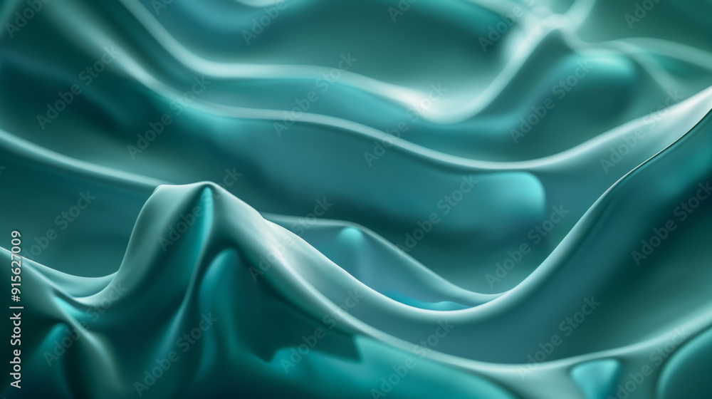 Obraz premium Abstract Teal Background with Flowing Movement, Generative AI Illustration