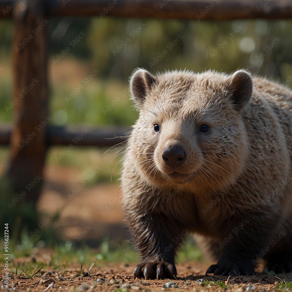 Naklejka premium Surprised raccoon marveling at camera in wildlife habitat curious and amazed ai photo