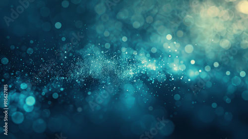 Abstract Teal Background with Flowing Movement, Generative AI Illustration