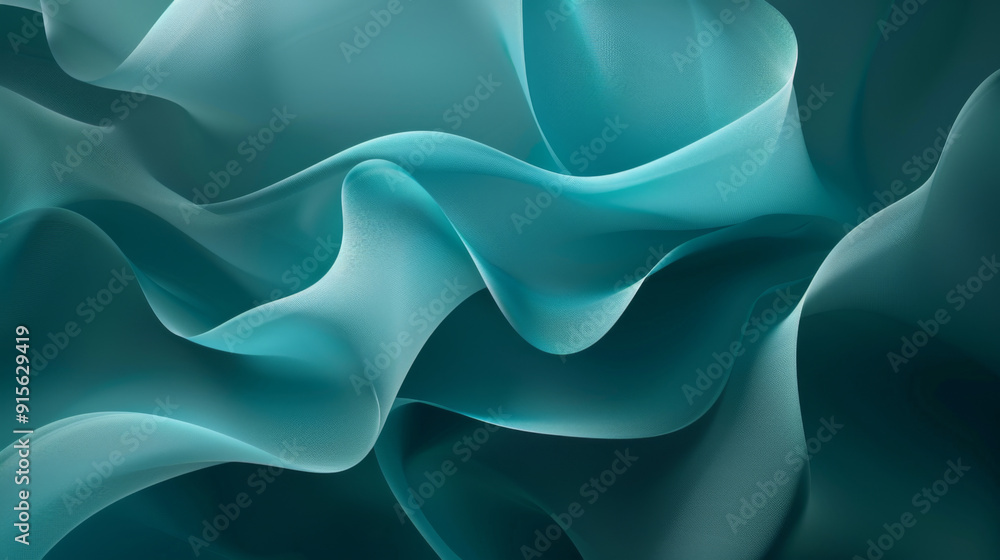 Fototapeta premium Abstract Teal Background with Flowing Movement, Generative AI Illustration