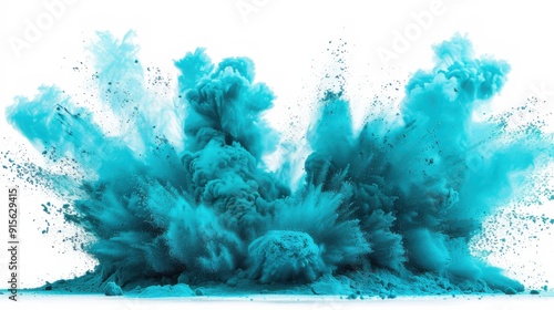 Vibrant Turquoise Powder Explosion Abstract..