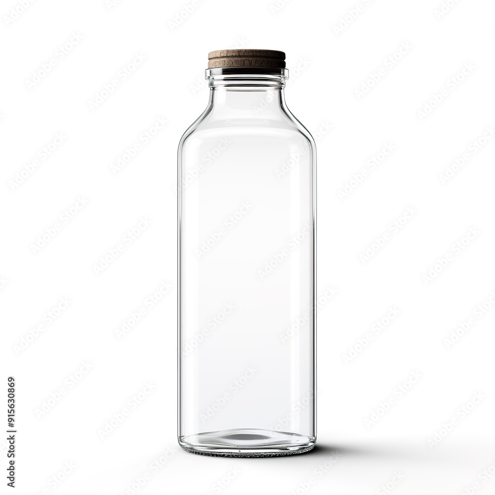 Empty Glass Bottle with Cork Top. Empty Glass Bottle with Cork Top.