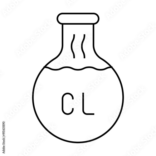 chlorine flask line icon vector. chlorine flask sign. isolated contour symbol black illustration