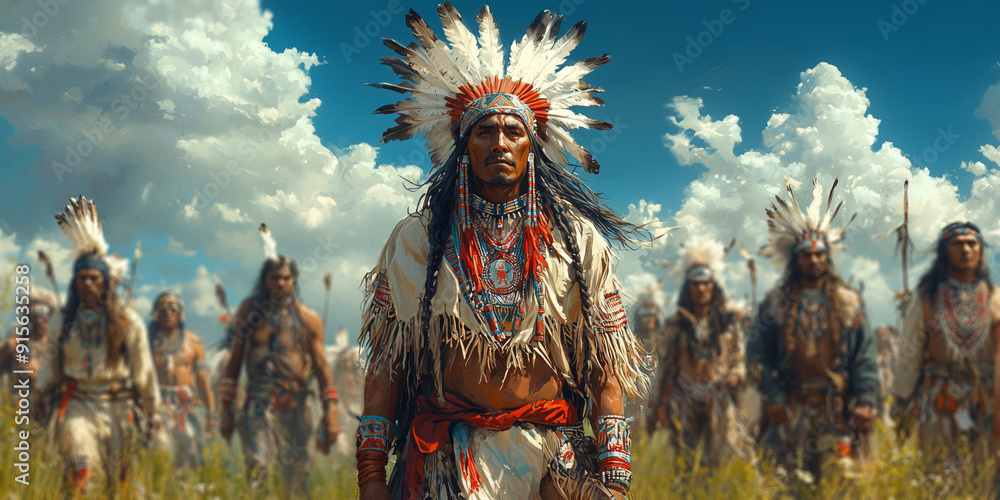 drawing style, art, Daily life of Native Americans, hunters drawing style, art, Daily life of Native Americans, hunters