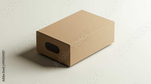 Brown Cardboard Box on a White Background
