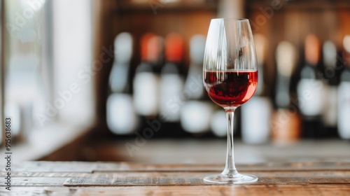 Red Wine Glass With Berries on Wooden Table During Evening Gathering