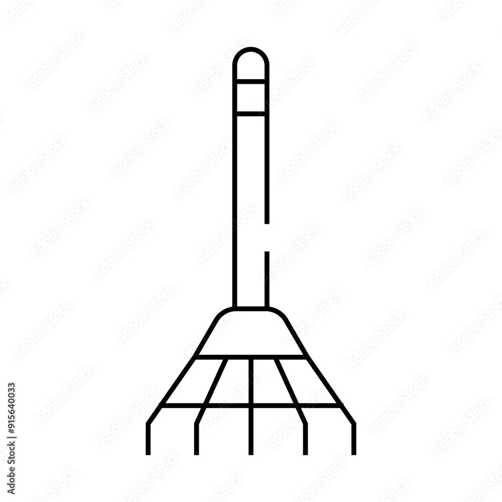 rake equipment line icon vector. rake equipment sign. isolated contour symbol black illustration rake equipment line icon vector. rake equipment sign. isolated contour symbol black illustration