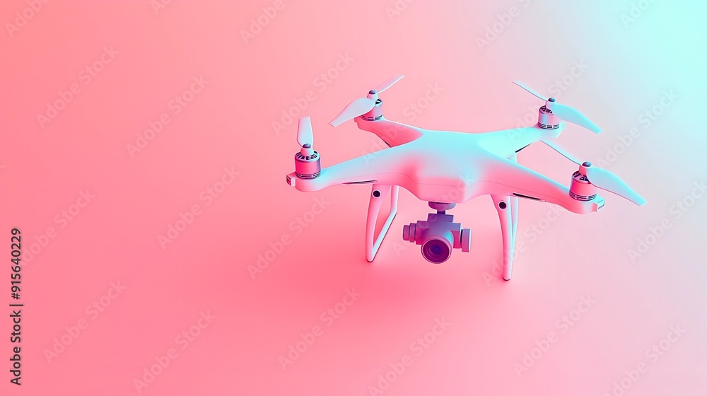 White Drone with Pink and Blue Gradient Background White Drone with Pink and Blue Gradient Background