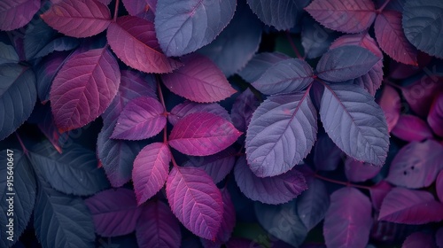 Vibrant Purple Leaves Captured In Natural Setting During Daylight