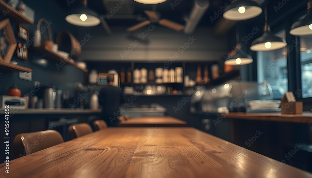 Warmly Lit Interior of a Cozy Cafe Warmly Lit Interior of a Cozy Cafe