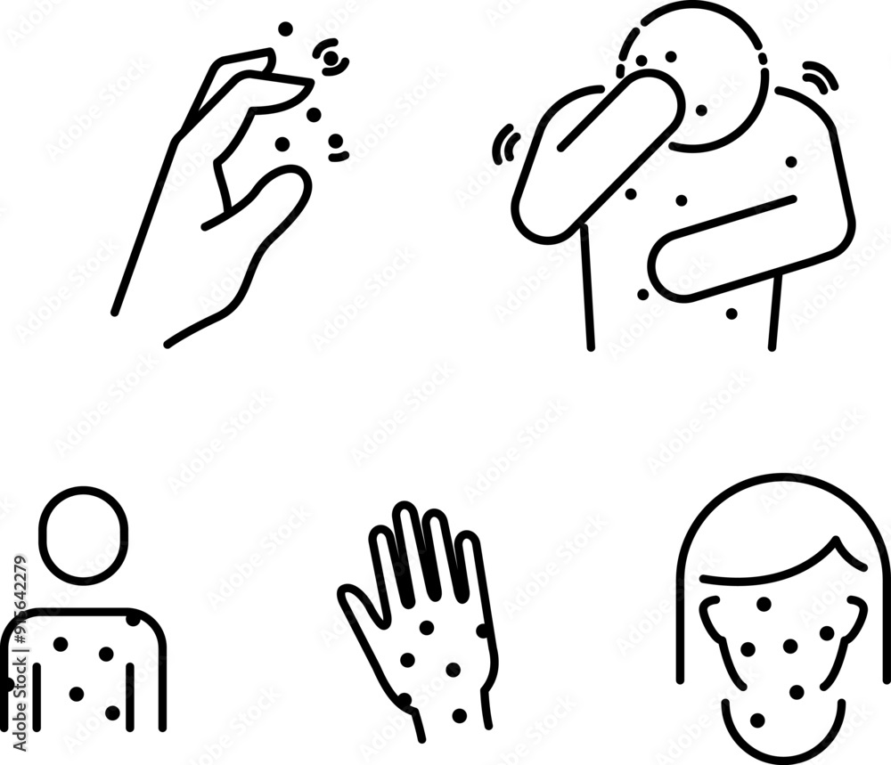 Itchy icon, Skin rash icon , vector illustration Itchy icon, Skin rash icon , vector illustration