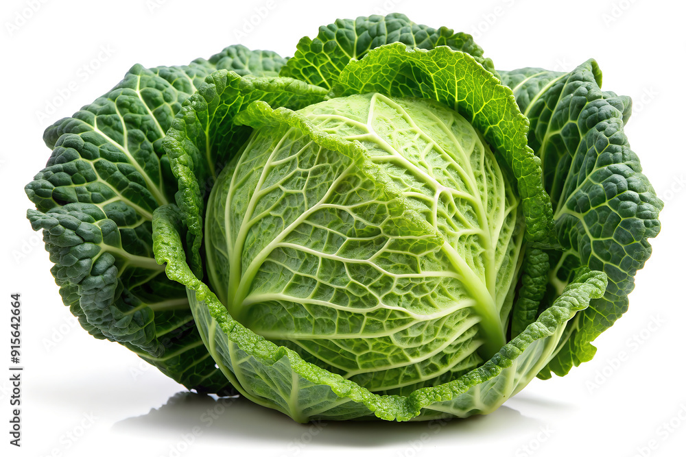 Close-up of a fresh, vibrant green cabbage with detailed leaf texture, isolated on white background, showcasing natural beauty and healthy eating. Close-up of a fresh, vibrant green cabbage with detailed leaf texture, isolated on white background, showcasing natural beauty and healthy eating.