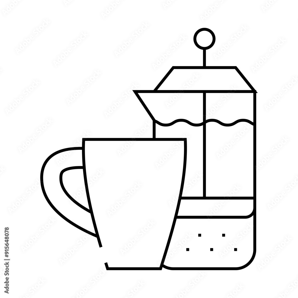 Obraz premium tea cup line icon vector. tea cup sign. isolated contour symbol black illustration