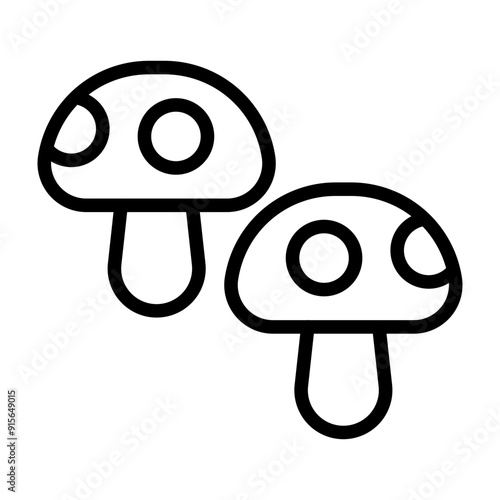 Mushroom Vector Line Icon Design