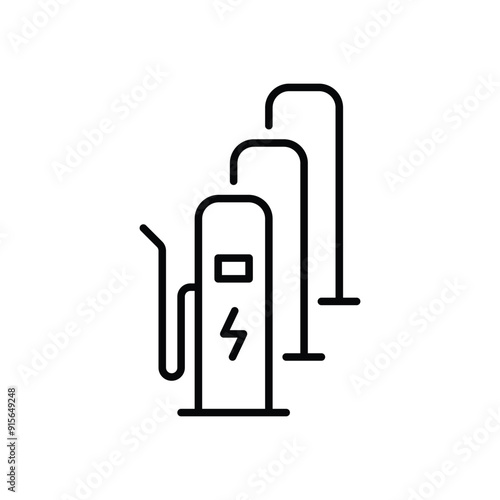 Wallpaper Mural EV charging station icon. Simple outline style. Power supply station, charge, electric vehicle, green energy, technology concept. Thin line symbol. Vector illustration isolated. Torontodigital.ca
