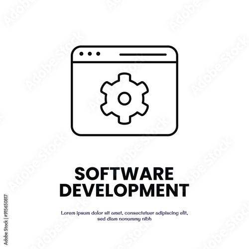 sofware development thin outline icon vector design good for web or mobile app