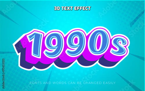 1990s retro 3d editable text effect style