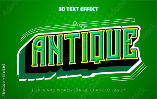 Antique retro 3d editable text effect style