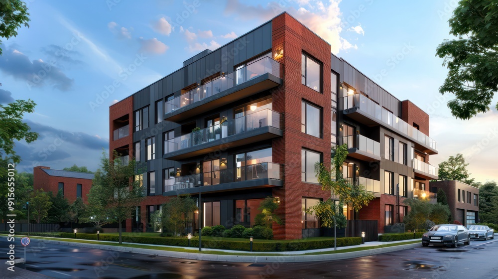 Real estate agent presents new building to client Real estate agent presents new building to client