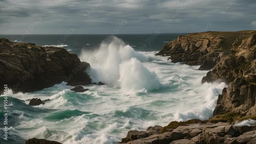 Rocky Shoreline with Crashing Waves Rocky Shoreline with Crashing Waves