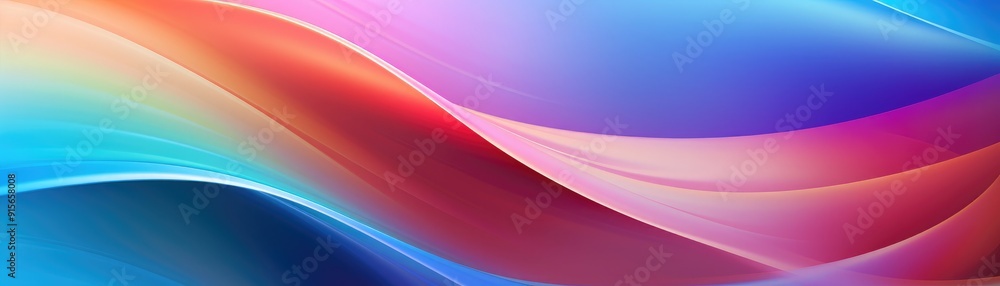 Fototapeta premium Multicolored abstract waves with a sense of depth, dynamic background