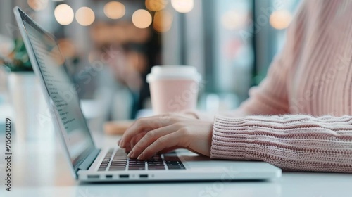 Person Typing On Laptop In Coffee Shop During Daytime