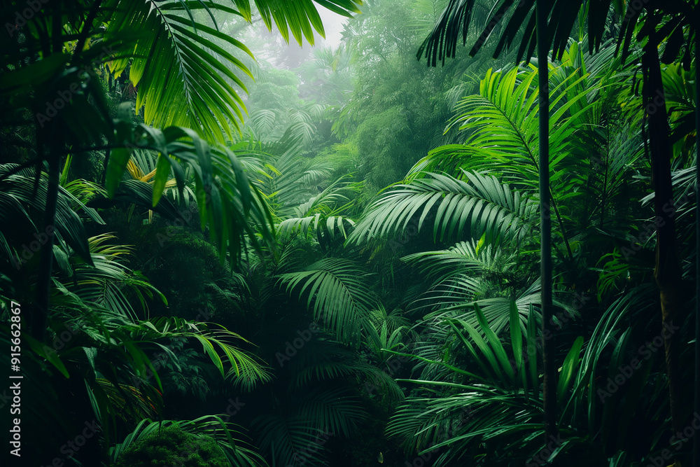 A dense, lush jungle with vibrant green foliage, capturing the untamed beauty of a tropical rainforest and the rich diversity of plant life. A dense, lush jungle with vibrant green foliage, capturing the untamed beauty of a tropical rainforest and the rich diversity of plant life.