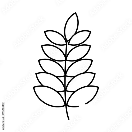 plant branch line icon vector. plant branch sign. isolated contour symbol black illustration