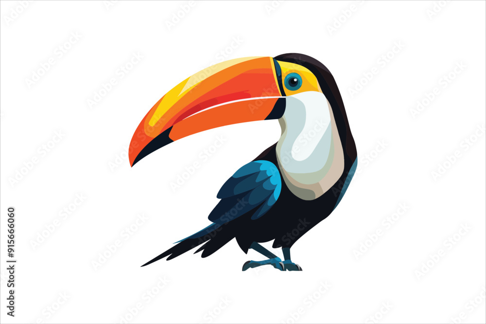 Fototapeta premium toucans characters in cartoon style. illustration. Vector toucan bird illustration. 