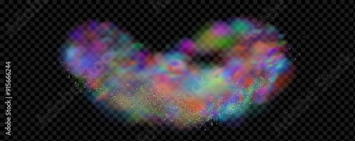 Background of an explosion of colorful smoke clouds.Multicolor fog with blue and yellow particles.Explosions of color powder.