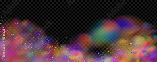 Background of an explosion of colorful smoke clouds.Multicolor fog with blue and yellow particles.Explosions of color powder.