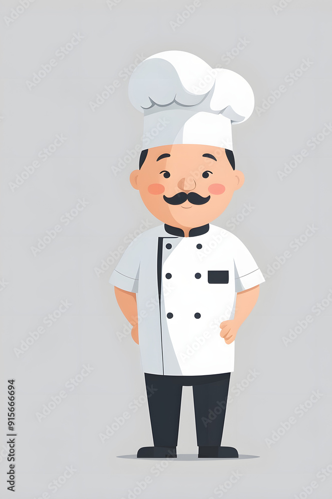Playful Cartoon Chef Character with a Smile and Culinary Style Playful Cartoon Chef Character with a Smile and Culinary Style