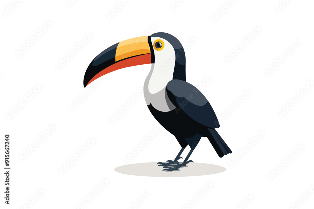 Naklejka premium toucans characters in cartoon style. illustration. Vector toucan bird illustration. 