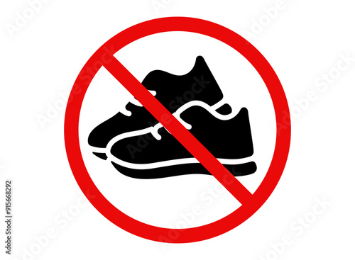 No shoes allowed icon. Please remove your shoes sign. Please take off your shoes illustration. Vector no shoes symbol.