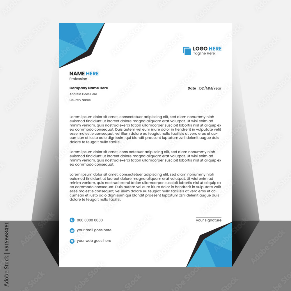 Modern business letterhead abstract design layout. simple letterhead luxury print file Modern business letterhead abstract design layout. simple letterhead luxury print file