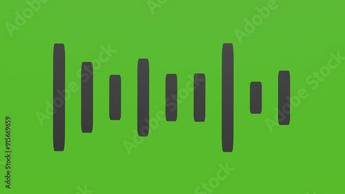 2d animation of a voice message on a green screen in close-up