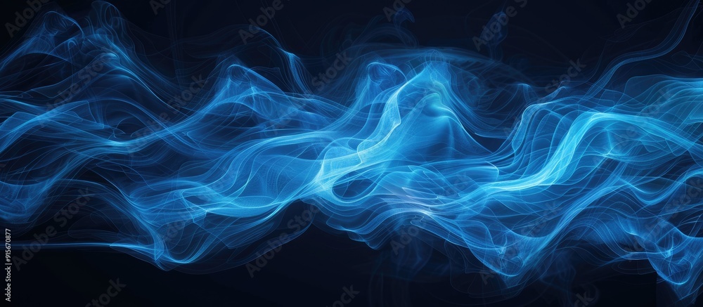 Blue smoke against a black background flowing blue smoke. with copy space image. Place for adding text or design Blue smoke against a black background flowing blue smoke. with copy space image. Place for adding text or design
