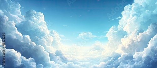 Blue sky with white and gra...