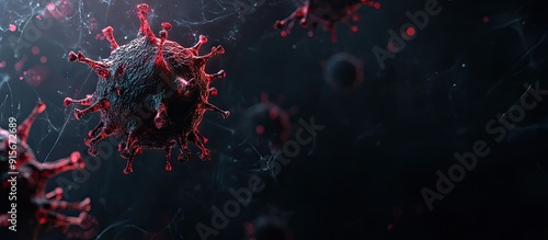 Virus backdrop on a dark ba...