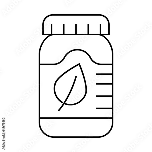 herbal medicine bottle line icon vector. herbal medicine bottle sign. isolated contour symbol black illustration