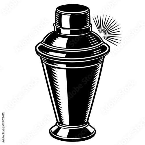 cocktail shaker and glass