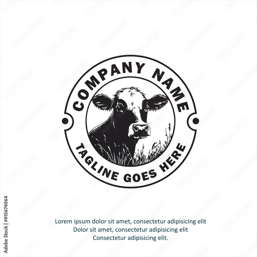 Obraz premium Cow farm animal head icon